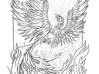 Phoenix coloring page by ben lew on