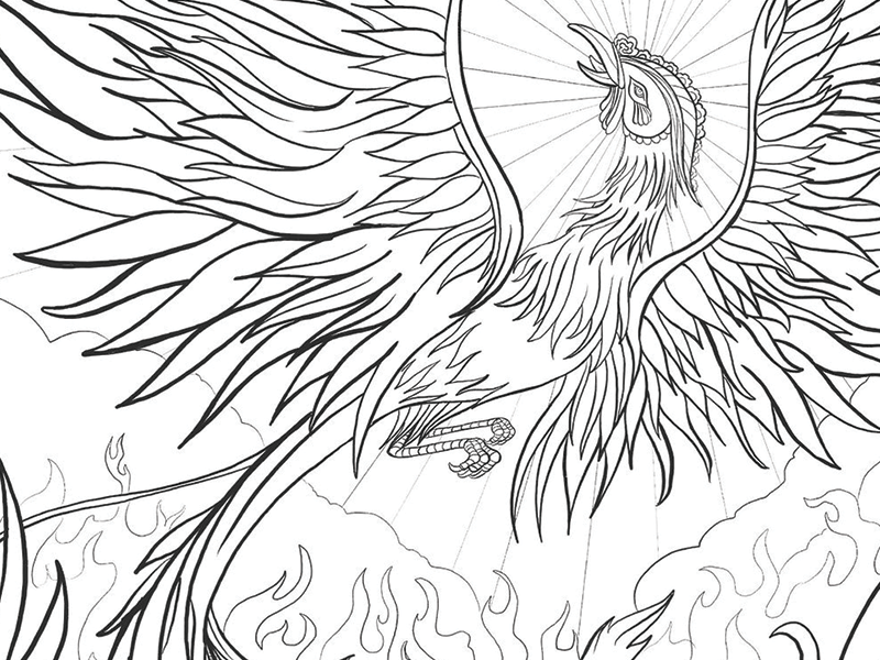 Phoenix coloring page by ben lew on