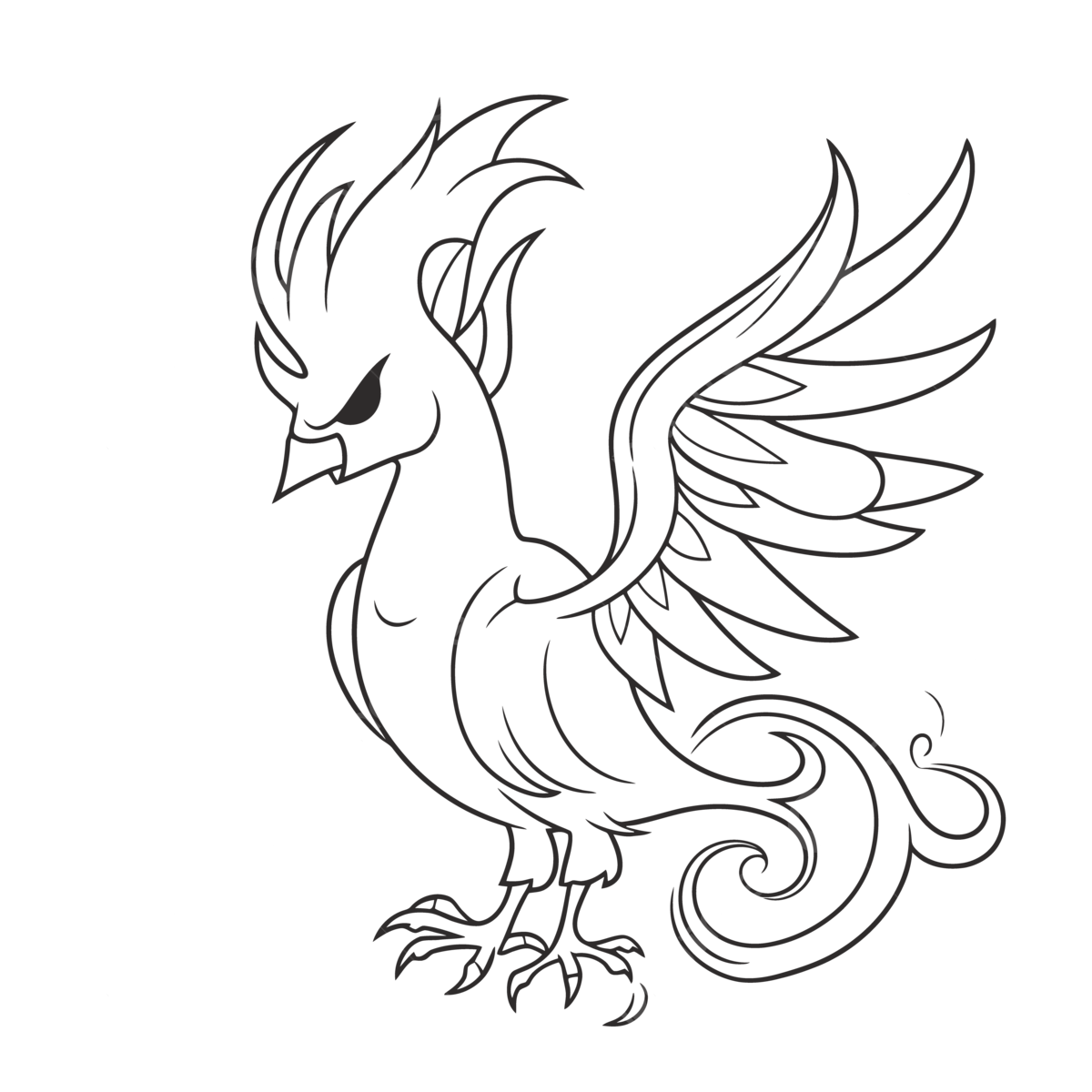 Black white coloring pages phoenix outline sketch drawing vector wing drawing ring drawing color drawing png and vector with transparent background for free download