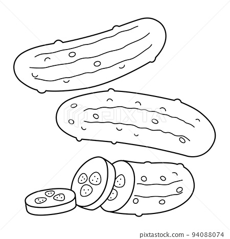 Pickle vegetable isolated coloring page for kids