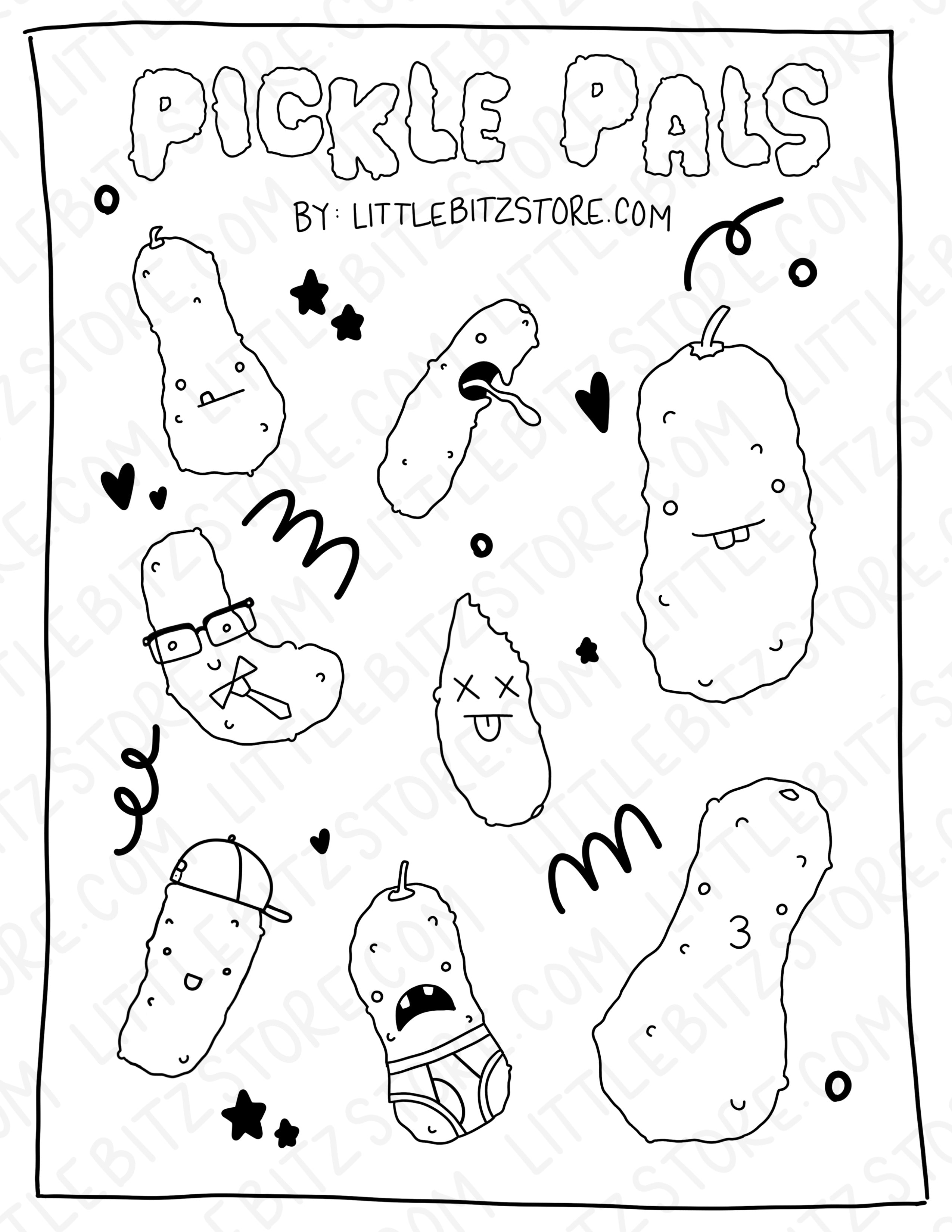 Pickle pals coloring page