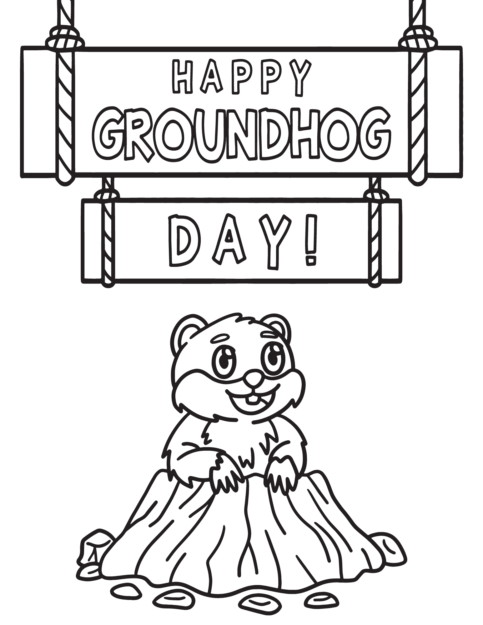 Free groundhog day coloring pages for kids