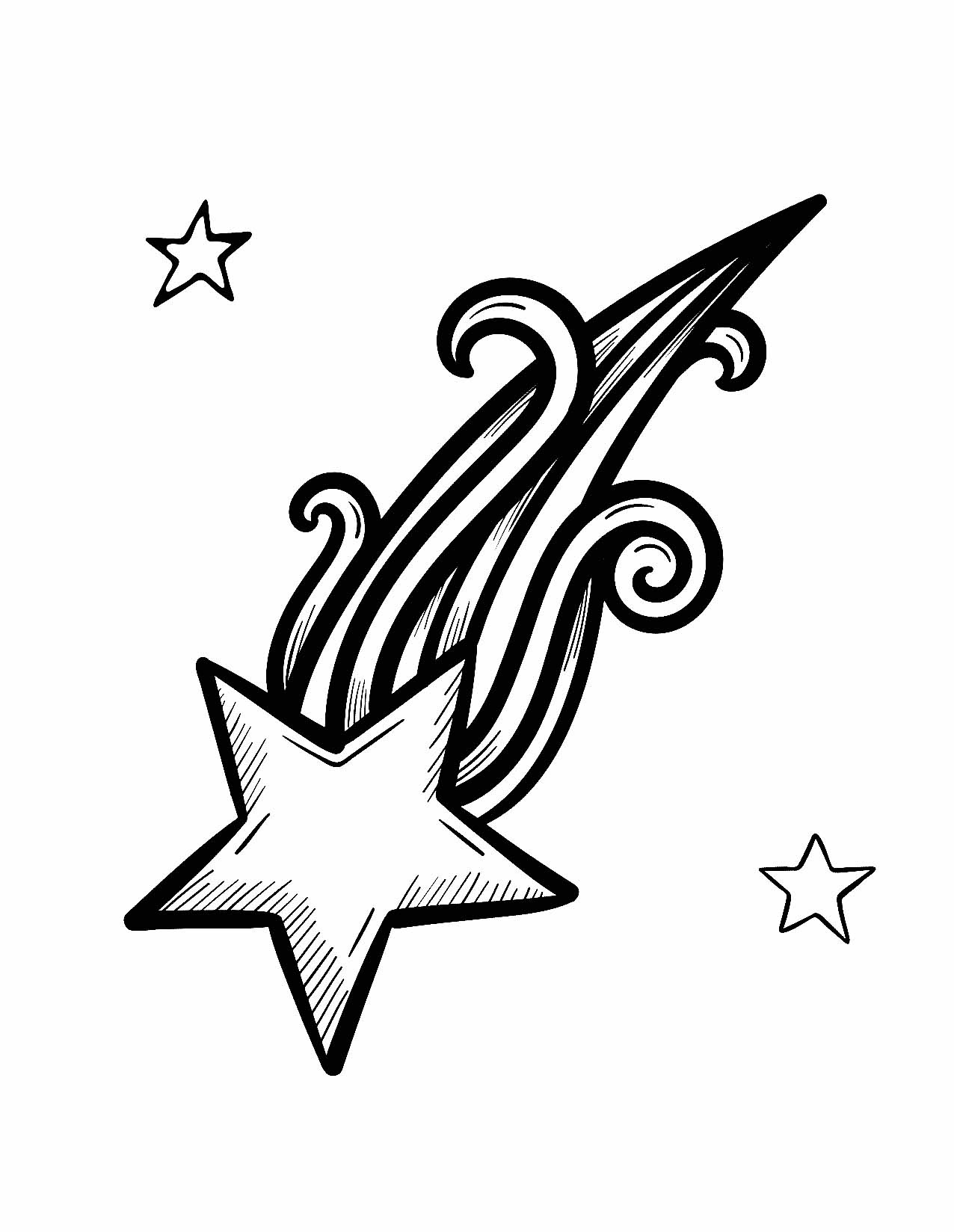 Twinkling star coloring pages for kids and adults