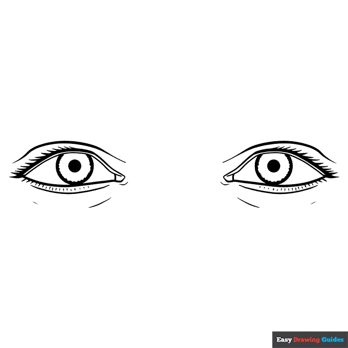 Eyes coloring page easy drawing guides