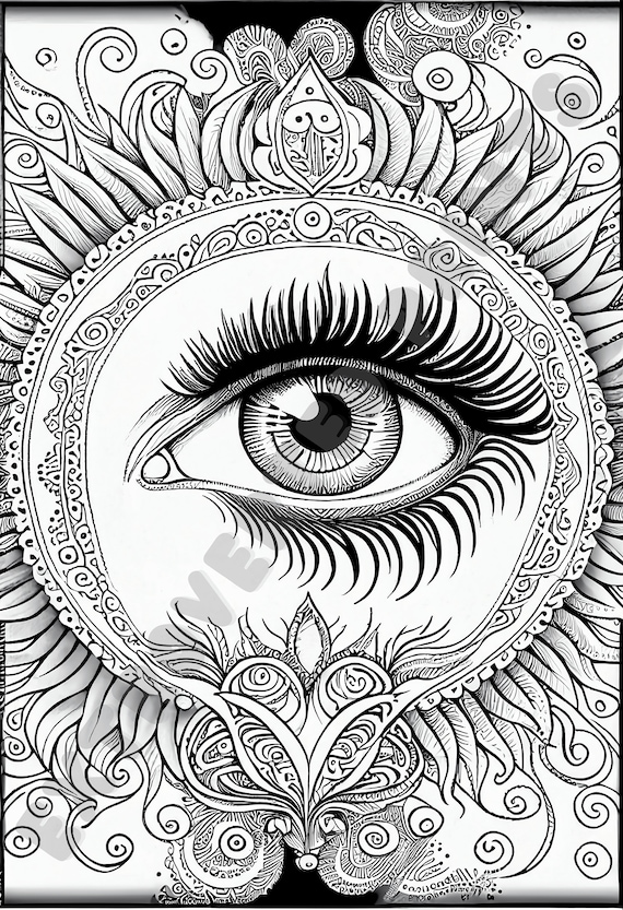 Your third eye coloring page for kids and adults who experience adhd anxiety relaxin meditation instant digital download pdf file instant download