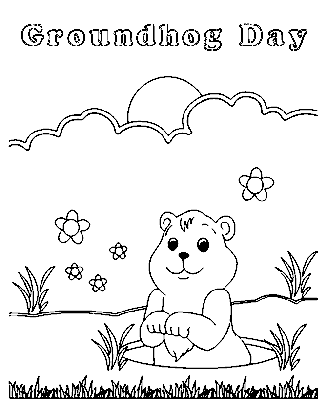 Groundhog day coloring pages printable for free download