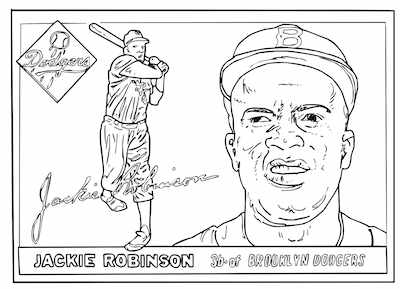 Jackie robinson rookie baseball card drawing