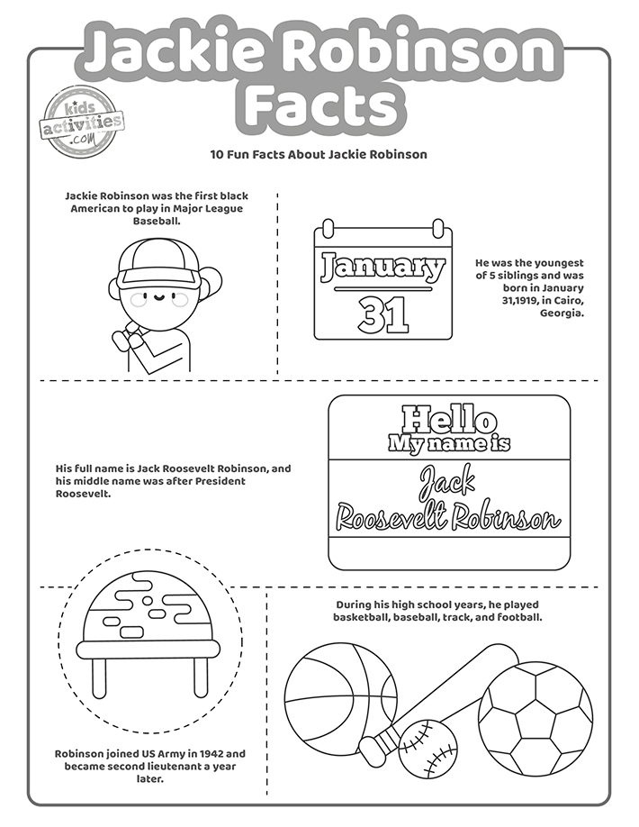 Printable jackie robinson facts for kids kids activities blog