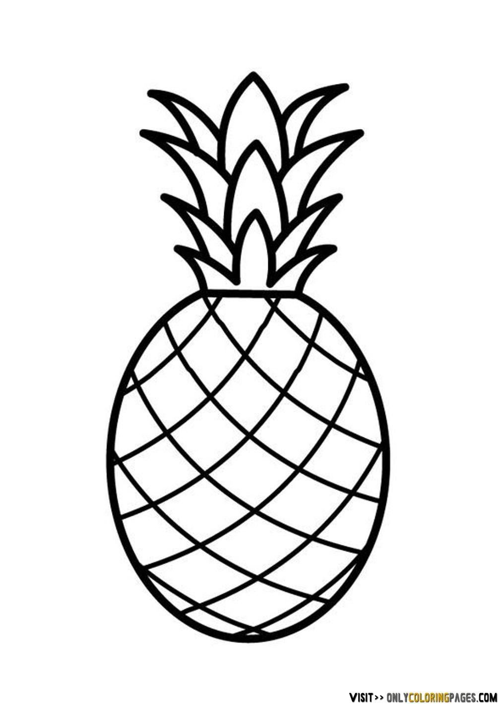 Pineapple coloring page printable for free download