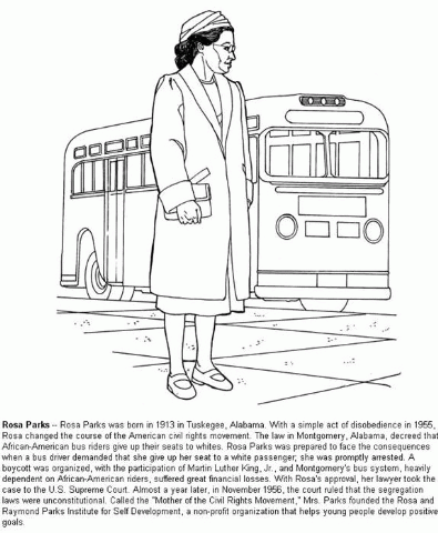 Rosa parks coloring page rosa parks black history month activities black history month printables