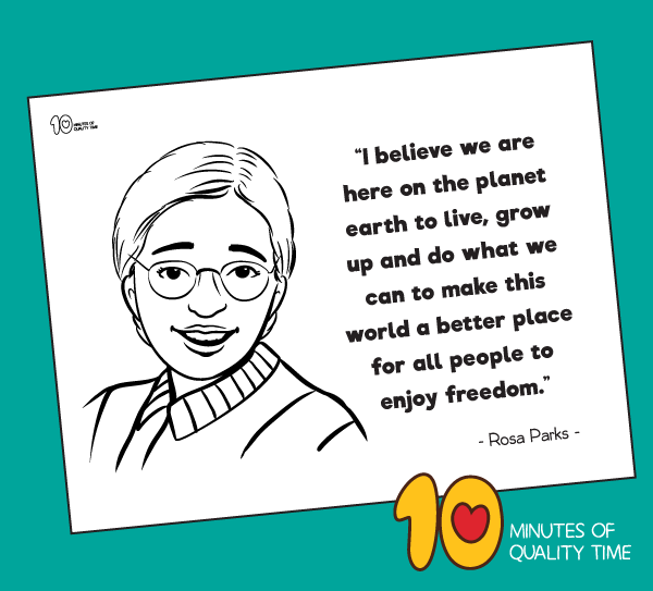 Rosa parks coloring page â i believe â minutes of quality time