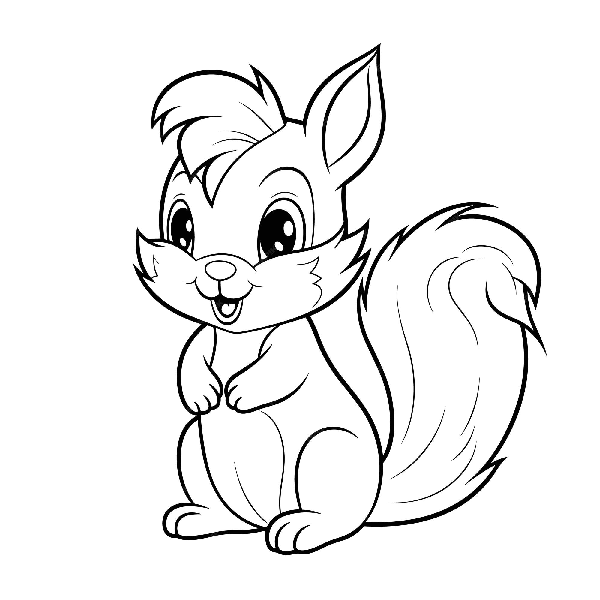 Premium vector squirrel coloring pages vector animals