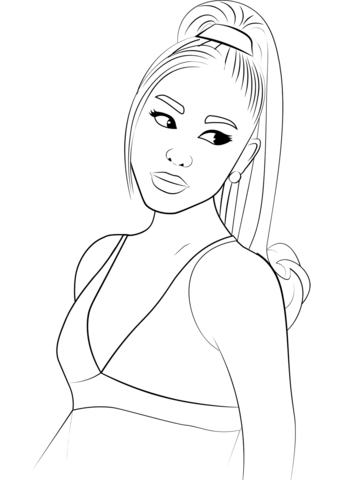 Ariana grande coloring page free printable coloring pages