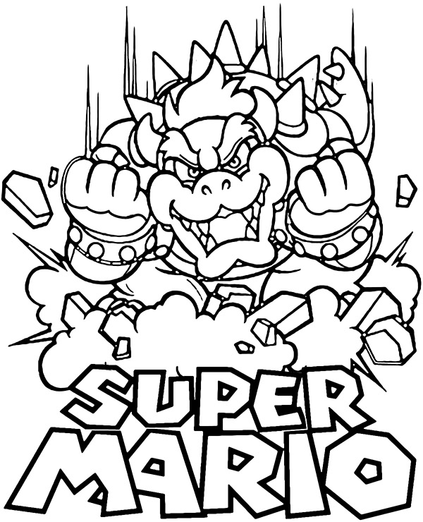 King bowser koopa coloring sheet to print