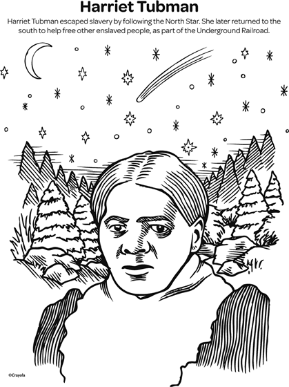 Harriet tubman coloring page