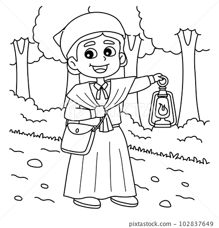 Harriet tubman of juneteenth coloring page