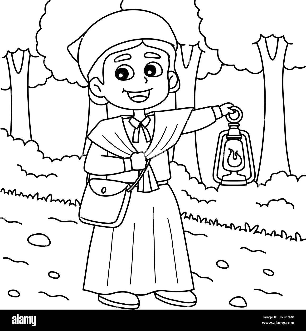 Harriet tubman of juneteenth coloring page stock vector image art