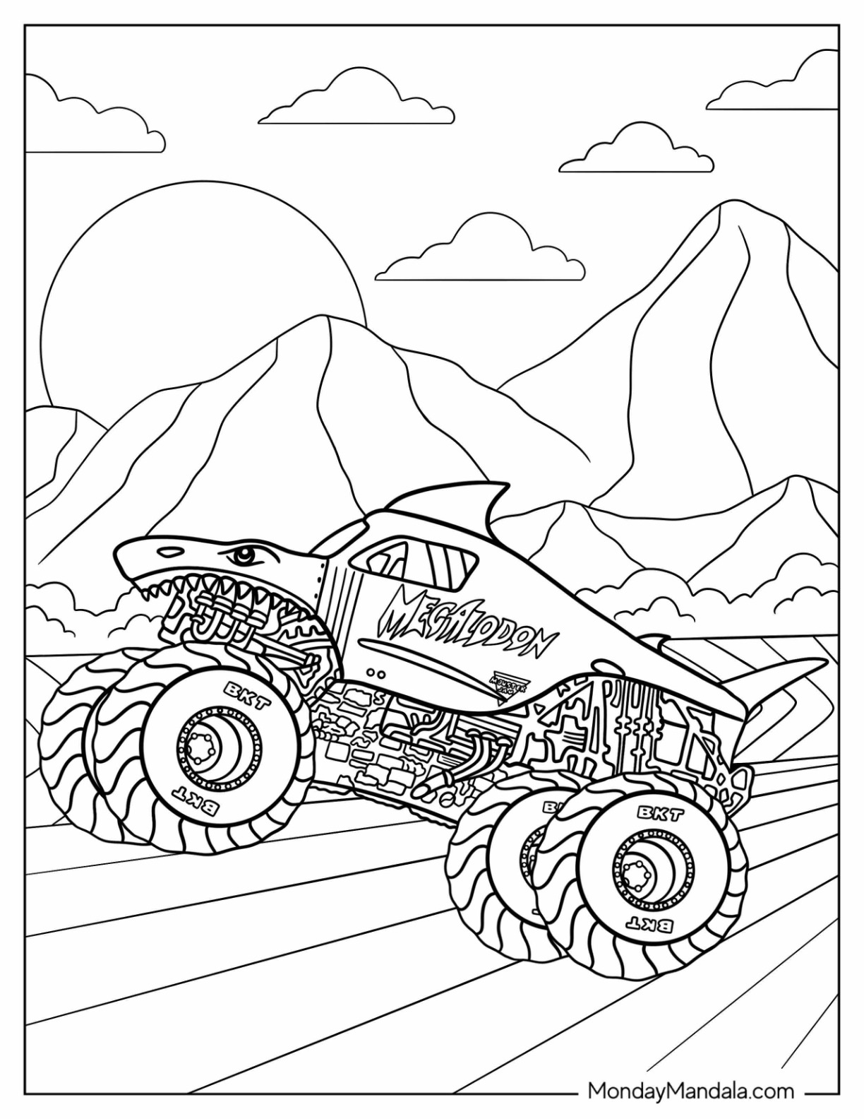 Monster jam coloring pages free pdf printables