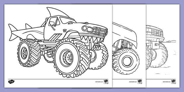 Printable monster truck coloring pages