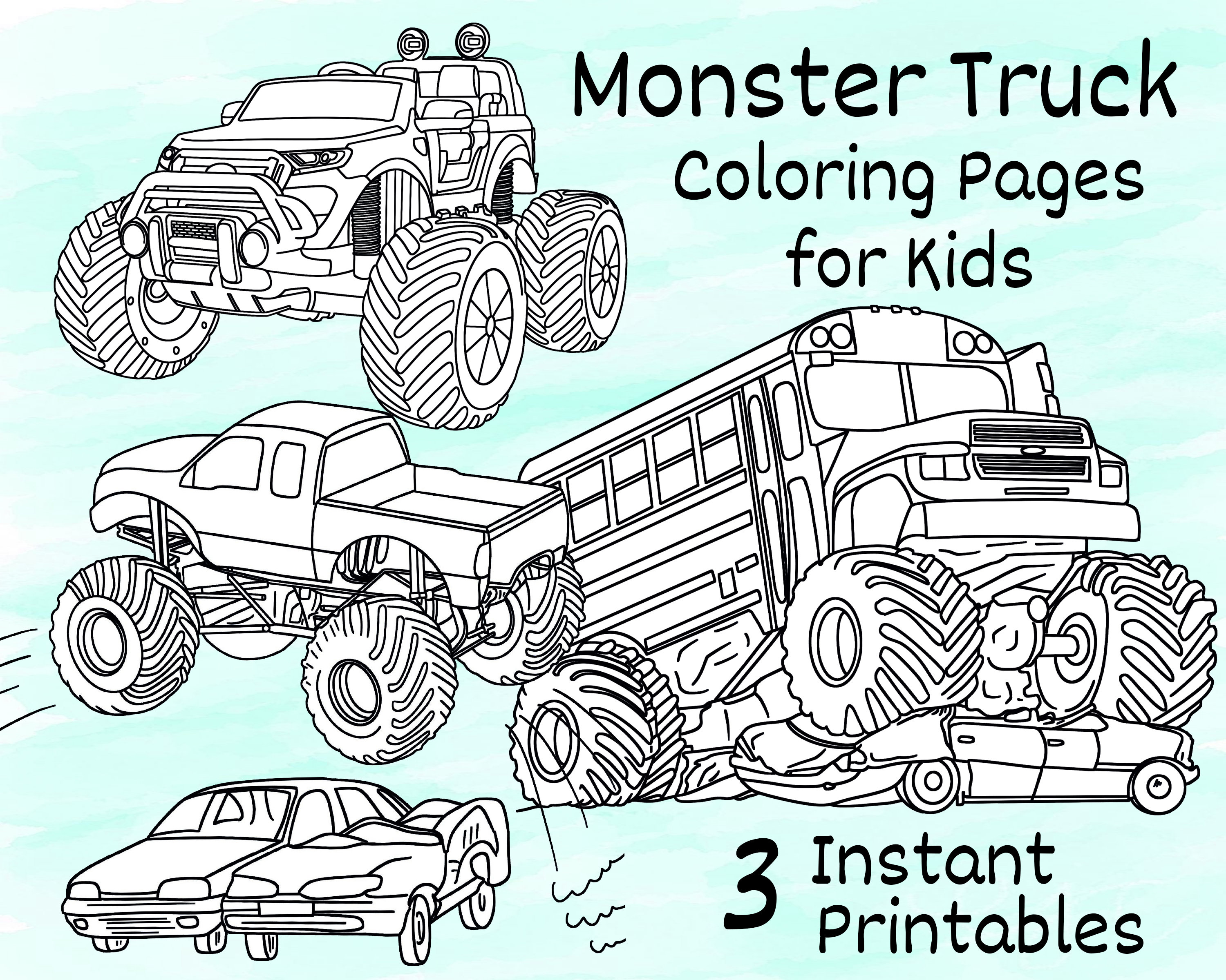 Monster truck coloring pages for kids printable coloring pages of monster trucks for girls and boys