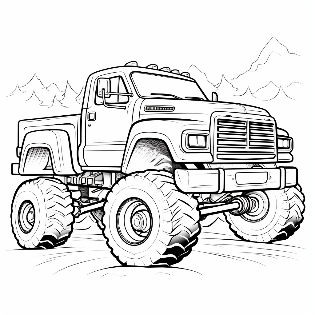 Monster truck free coloring pages