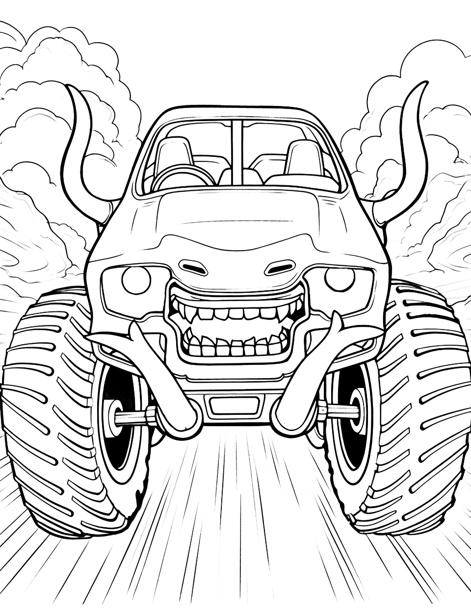Monster truck coloring pages free printable sheets