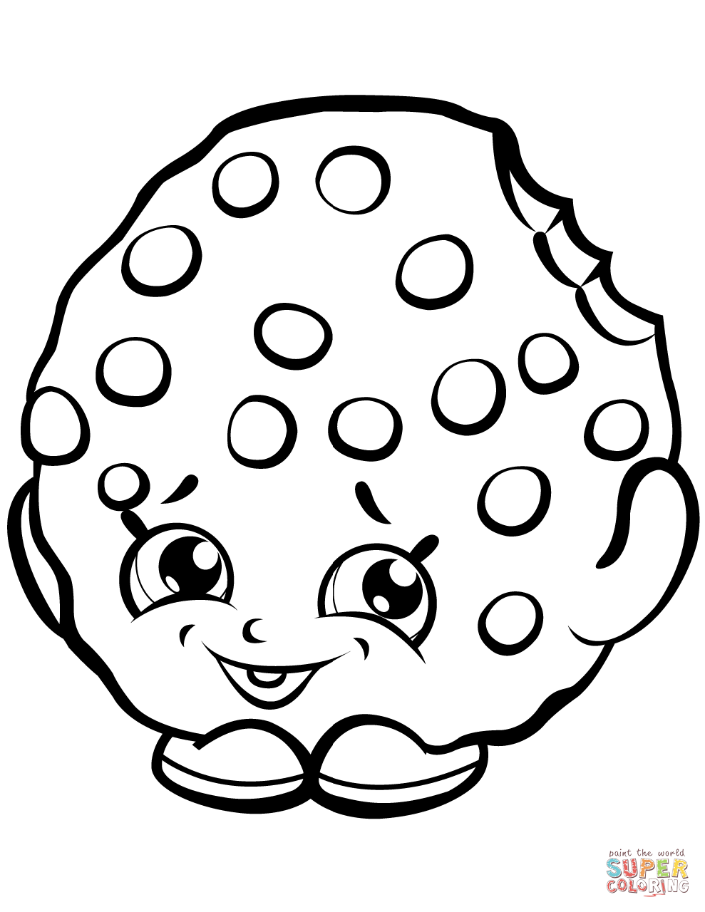Kooky cookie shopkin coloring page free printable coloring pages