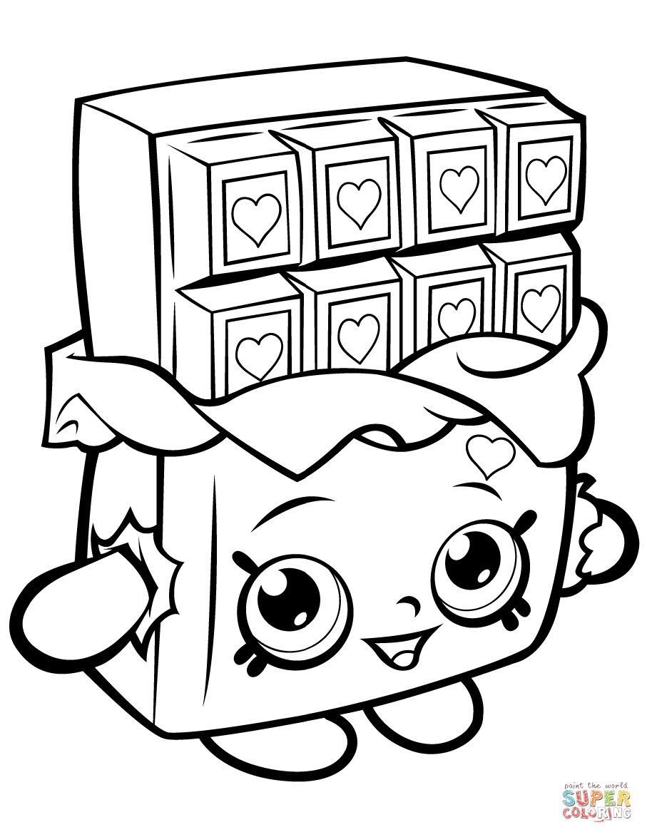 Chocolate cheeky shopkin coloring page free printable coloring pages