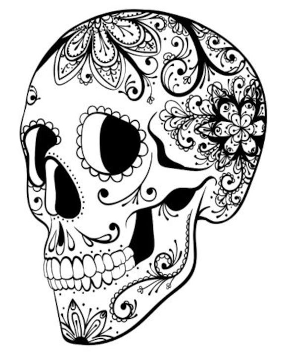 Sugar skull coloring pages for adults