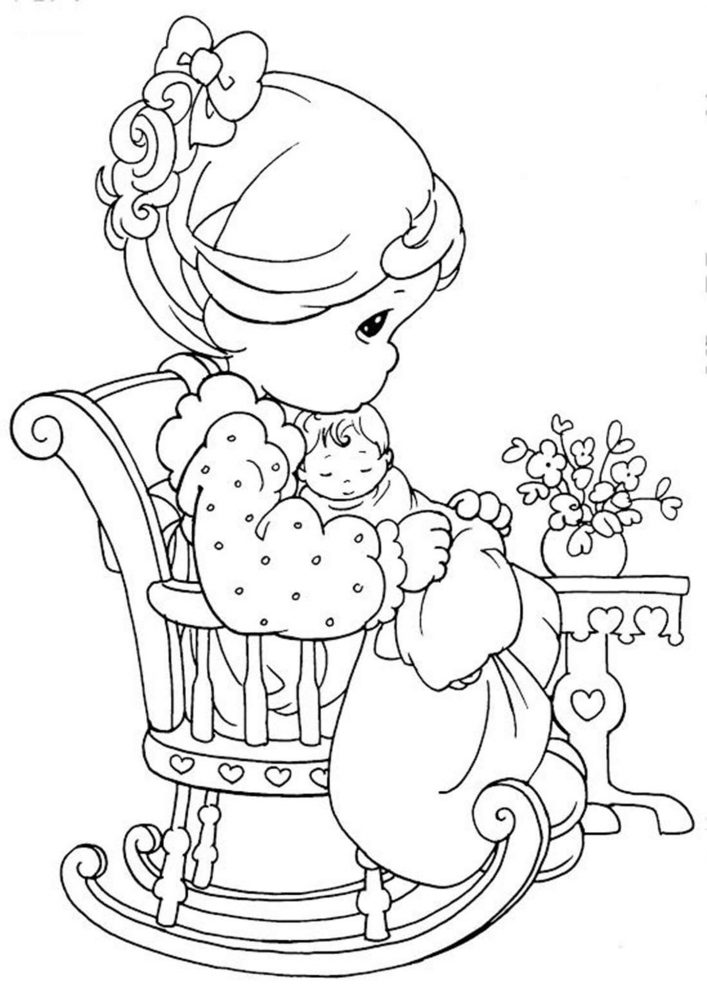 Free easy to print precious moments coloring pages