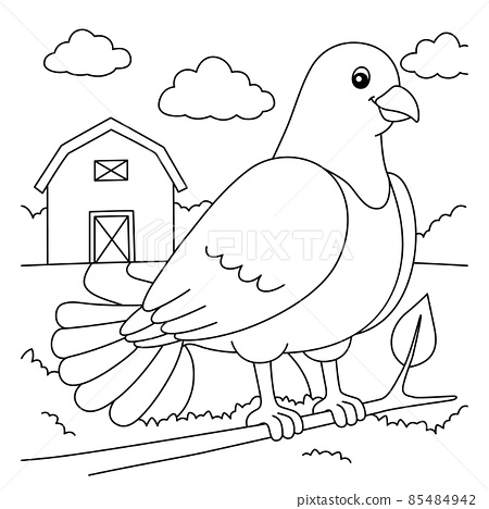 Pigeon coloring page for kids