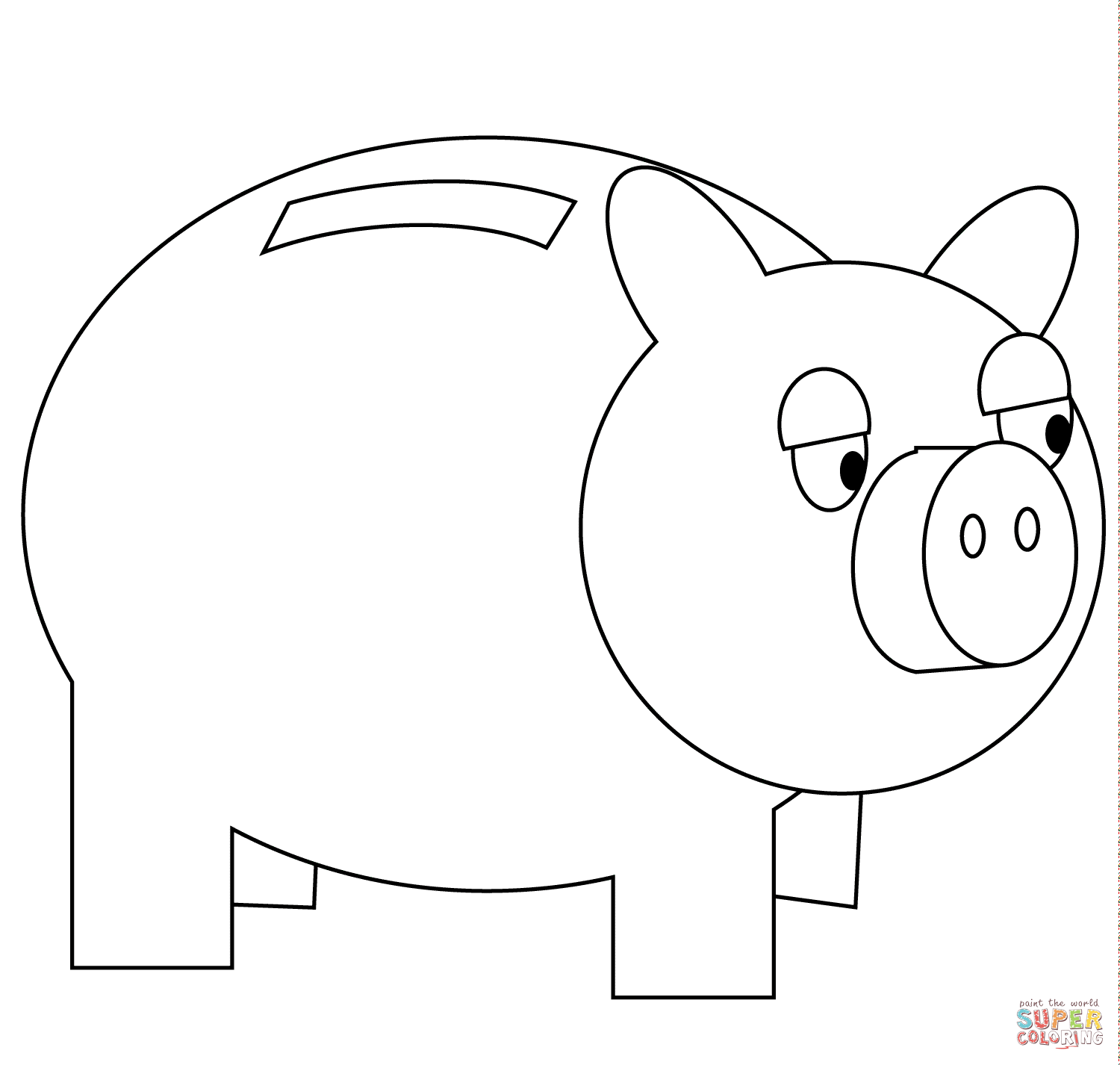 Piggy bank coloring page free printable coloring pages