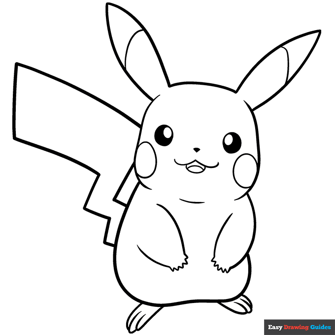 Pikachu coloring page easy drawing guides