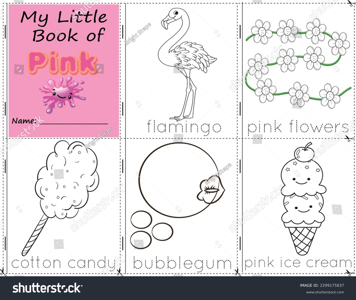My little book pink color objects stock vector royalty free