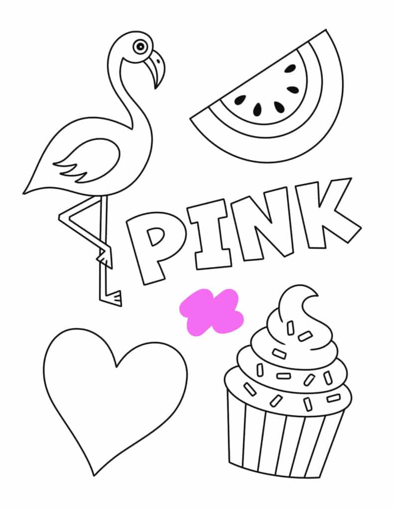 Pink color activities and worksheets for preschool â the hollydog blog