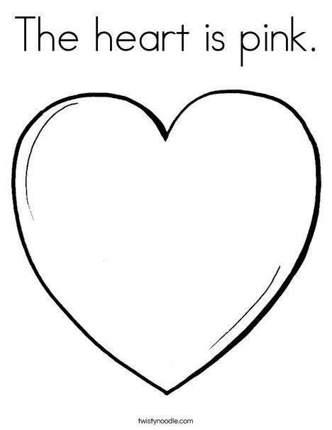 The heart is pink coloring page heart coloring pages color worksheets for preschool shape coloring pages