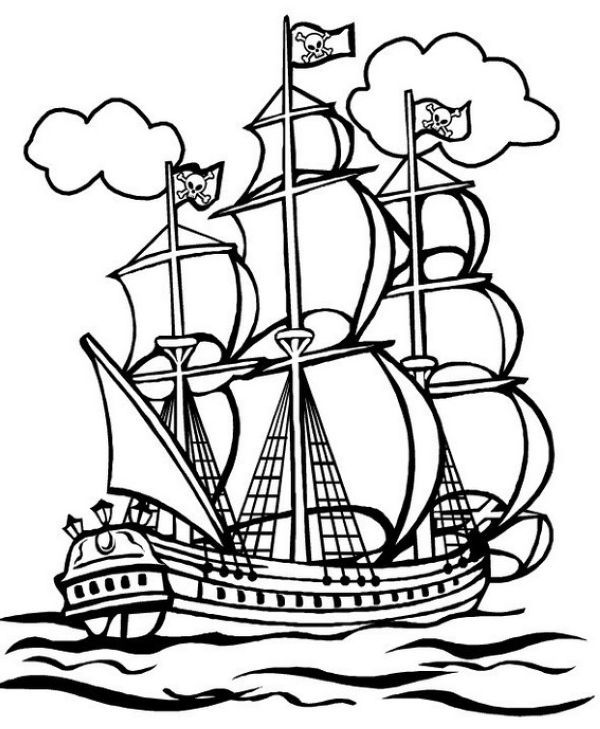 Printable pirate ships coloring pages pdf