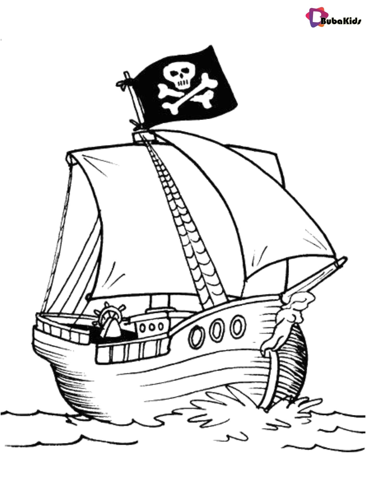 Coloring picture pirate ship free printable bubakids pirate coloring pages coloring pictures pirate art