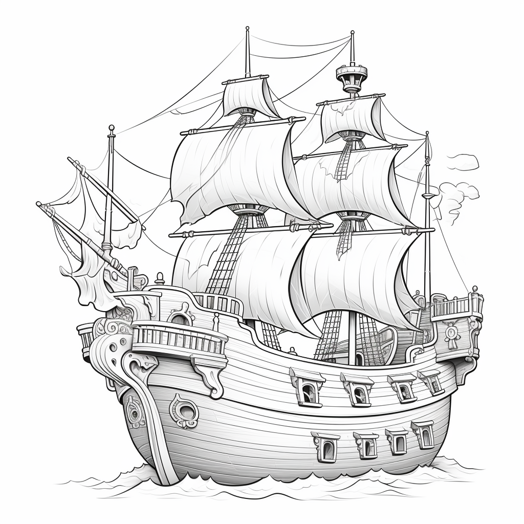 Pirate ship coloring pages