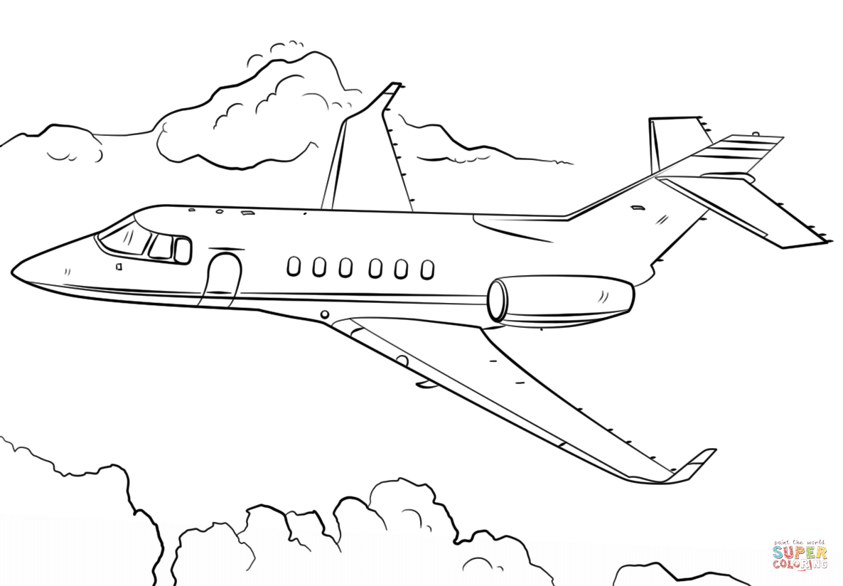 Jet airplane coloring page free printable coloring pages