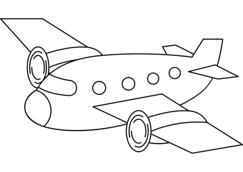 Cartoon airplane coloring page free printable coloring pages