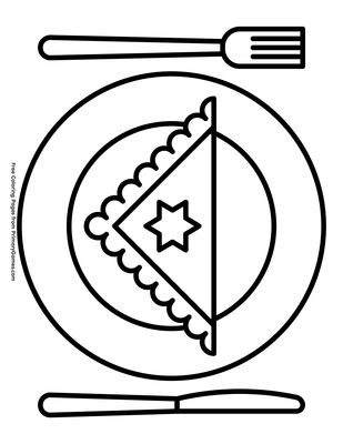 Hanukkah dinner plate coloring page â free printable pdf from