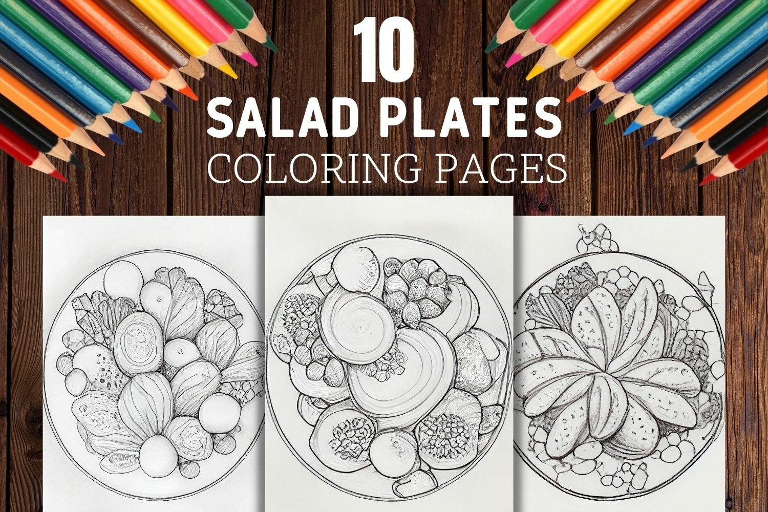 Salad plates coloring pages