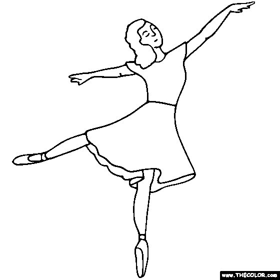 Ballet pointe shoes coloring page on the tip