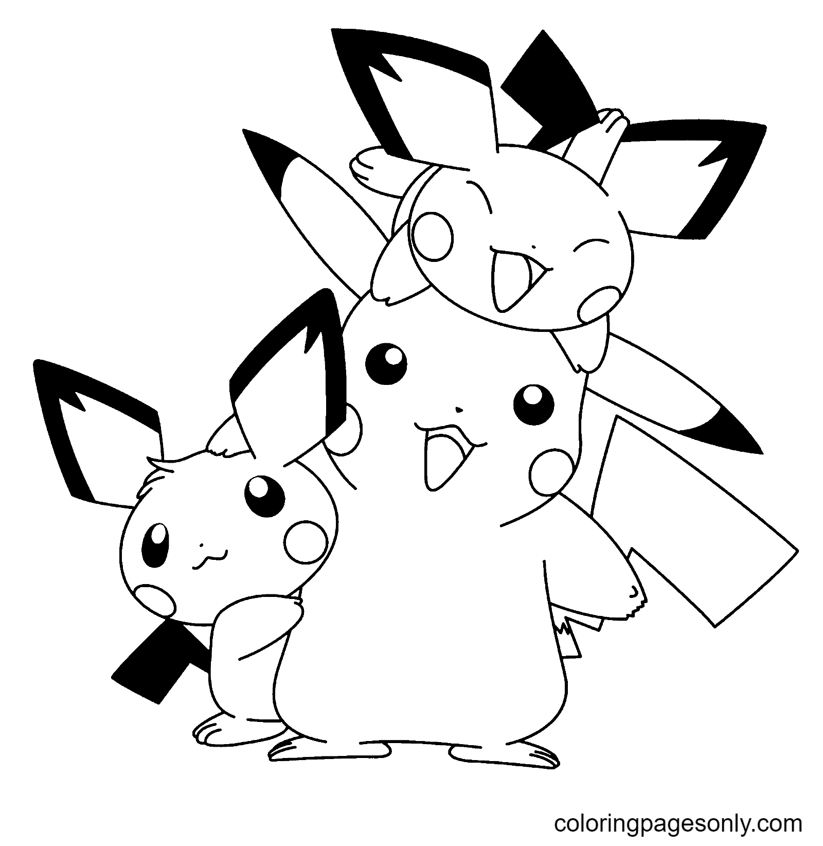 Pikachu coloring pages printable for free download