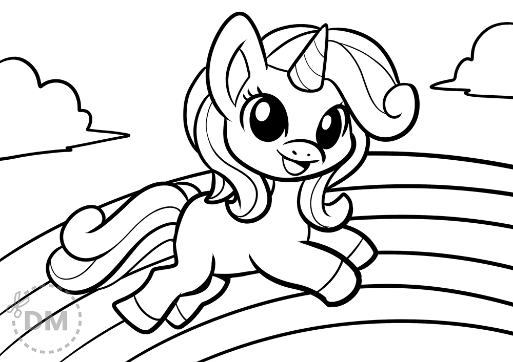 My little pony unicorn coloring page for girls