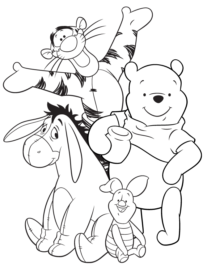 Free printable winnie the pooh coloring pages for kids