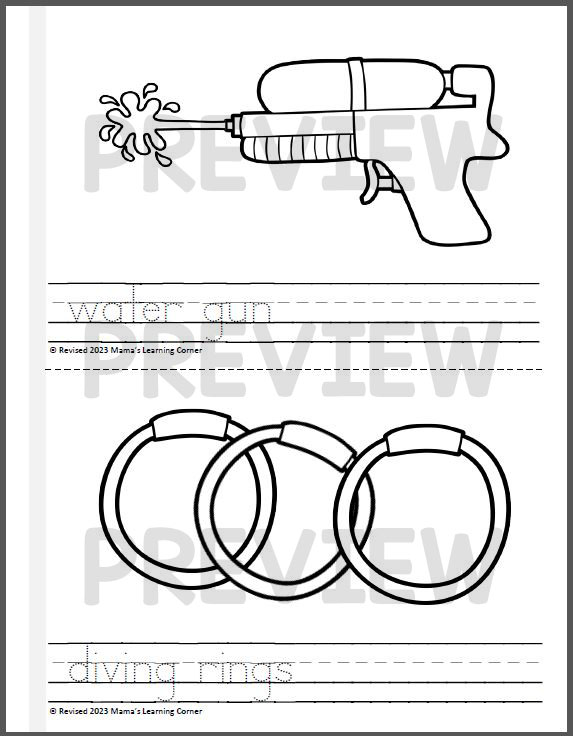 Summer coloring pages at the pool made by teachers