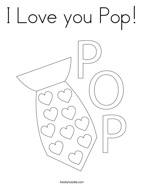 I love you pop coloring page