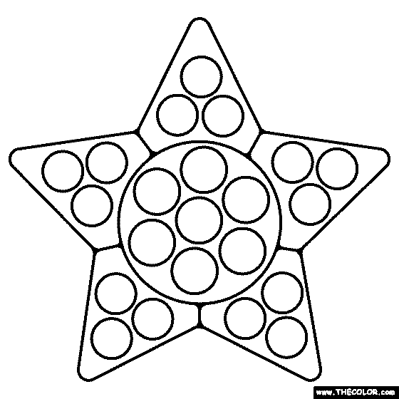 Star pop it coloring page